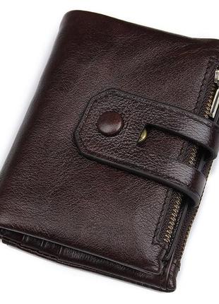 Портмоне кошелек мужской кожаный коричневый компактный удобный стильный1 фото