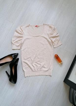 🌹бежевый топ объёмными рукавами в стиле dolсe gabbana🌹 джемпер пудренного цвета🌹