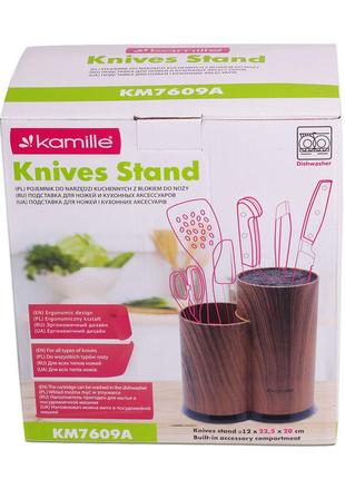 Подставка для ножей и кухонных принадлежностей kamille 22см (двойная) km-7609a "gr"4 фото