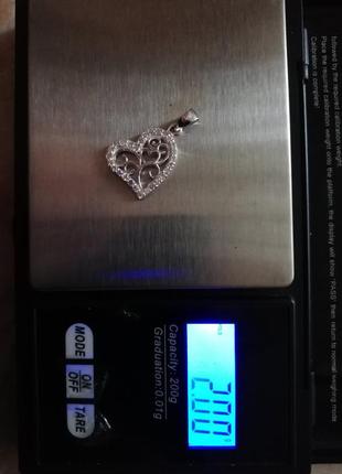 Срібний кулон # підвіска серце # срібло 925" лот 1887 фото