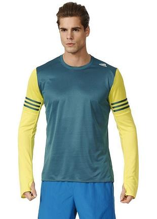 Суперяркая комфортная лонгслив кофта спортивная t-shirt adidas response (green, yellow)