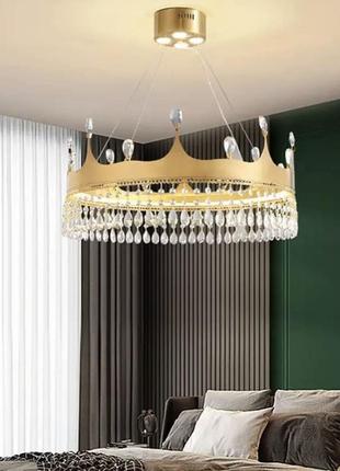 Люстра стельова led no10-600-k золото 40-130х60х60 см.