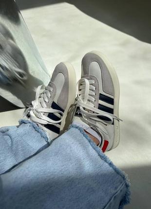 Женские кроссовки adidas gazelle x gucci white / red / navy blue premium#адидас4 фото