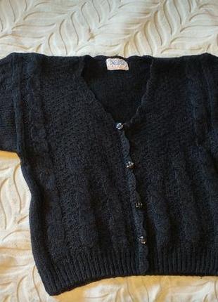 Супер теплый винтажный свитер как кардиган2 фото