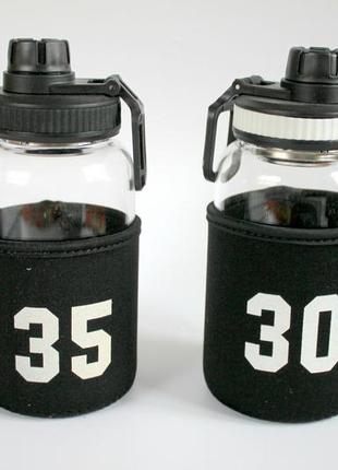 Бутылка спортивная стеклянная с чехлом на 650мл. для напитков,чая,воды,сока3 фото