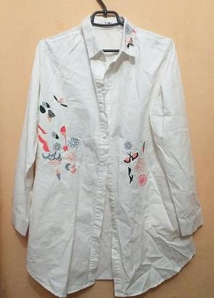 Удлиненная рубашка с карманами