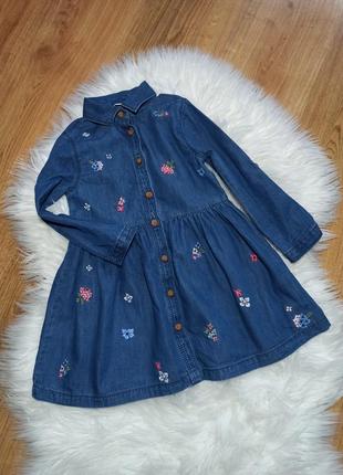 Плаття джинсове з вишивкою