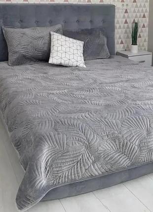 Велюрова стьобана постільна білизна євро розмір 200×230 турція, плюшева постільна...