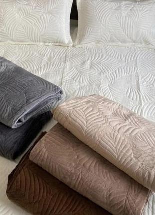 Велюрова стьобана постільна білизна євро розмір 200×230 турція, плюшева постільна...