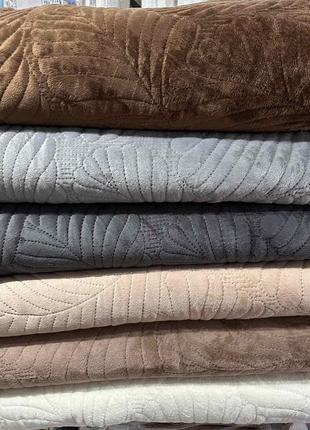 Велюрова стьобана постільна білизна євро розмір 200×230 турція, плюшева постільна...