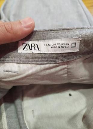 Серые брюки zara w32-33, идеал6 фото