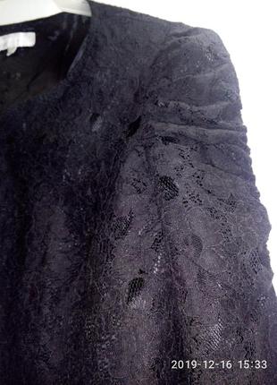 Укорочений жакет з гіпюру пишний рукав4 фото