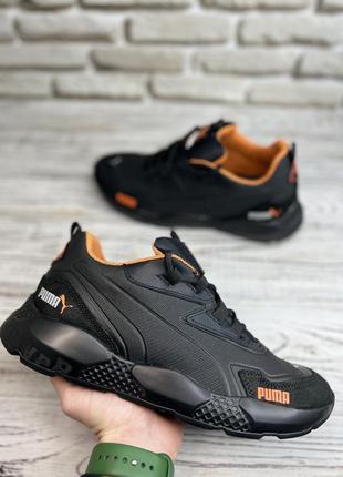 Кроссовки мужские Stickereien puma (пума) натуральная кожа цвет черный