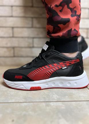 Кроссовки мужские Stickereien puma (пума) натуральная кожа цвет черный