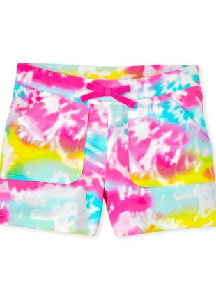Летние короткие яркие трикотажные шорты для девочки