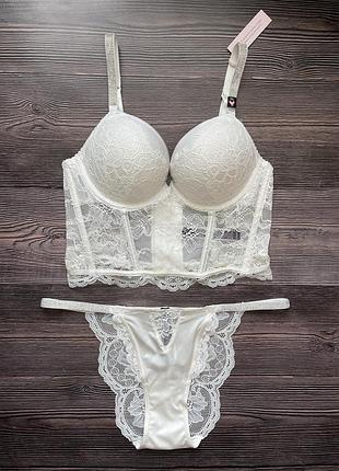Роскошный комплект белья со стразами victoria's secret оригинал