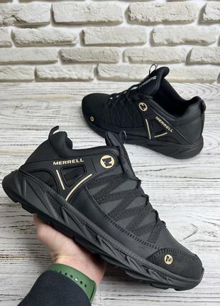 Кросівки чоловічі merrell (мерелл) натуральна шкіра колір чорний