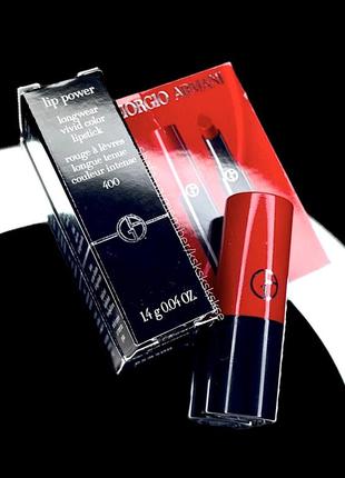 Giorgio armani beauty lip power 400 красная помада 1,4 g