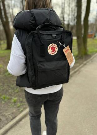Черный городской рюкзак, сумка fjallraven kanken classic, канкен класик. 16 l6 фото