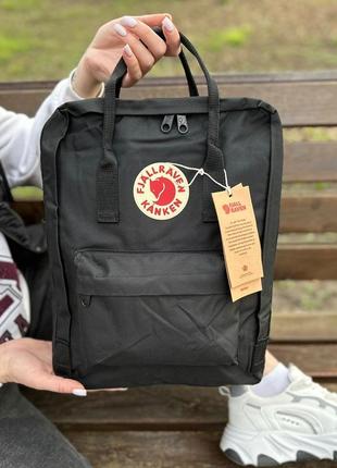 Черный городской рюкзак, сумка fjallraven kanken classic, канкен класик. 16 l