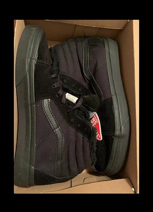 Зима кеды vans sk-8 old skool олд скул black hi sk8 sk 8 высокие венс черные