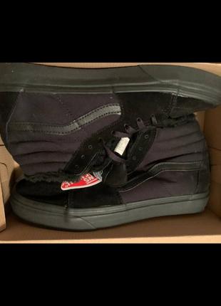 Зима кеди vans sk-8 old skool олд скул black hi sk8 sk 8 високі венс чорні1 фото