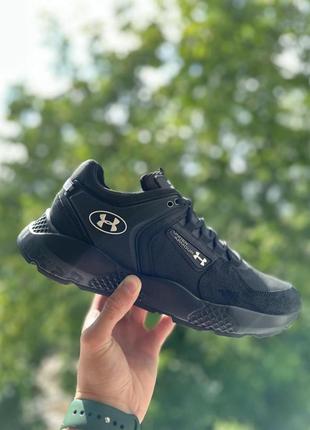 Кроссовки мужские черные under armour (андер армор) натуральная кожа цвет белый2 фото