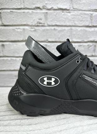 Кроссовки мужские черные under armour (андер армор) натуральная кожа цвет белый9 фото