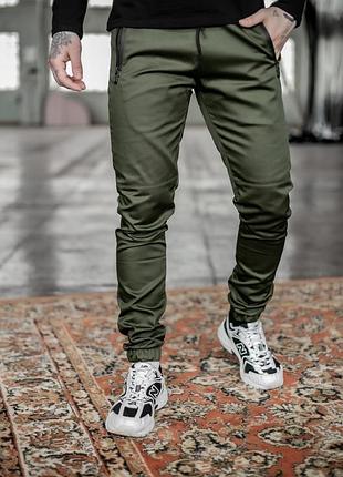 Котонові штани чоловічі кольору хакі