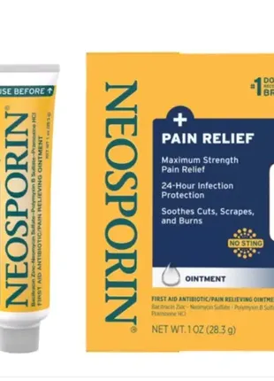 Neosporin мазь із потрійним антибіотиком + знеболюючим ефектом 28.3 г сша i 14.2 г.