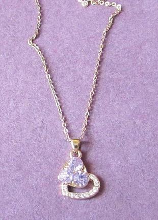🏵романтичная подвеска на цепи ювелирный кулон сердце, новый! арт. 9546