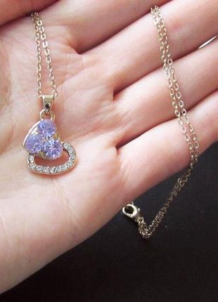 🏵романтичная подвеска на цепи ювелирный кулон сердце, новый! арт. 9546