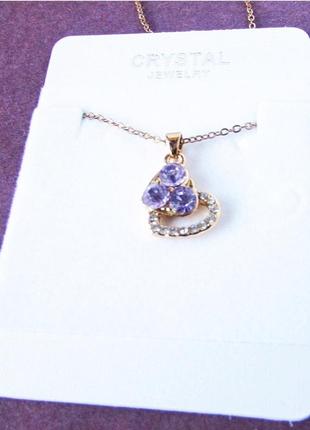 🏵романтичная подвеска на цепи ювелирный кулон сердце, новый! арт. 9546