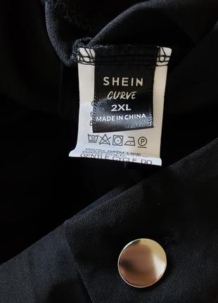 Новые базовые черные стречевые шорты shein curve uk2 фото