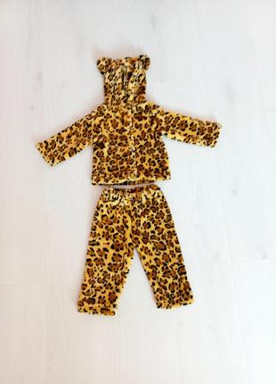 Теплий костюм кофта штани леопардовий принт