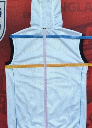 Adidas originals mens street mesh full zip sleeveless hooded top white/solar blue оригинальная майка8 фото