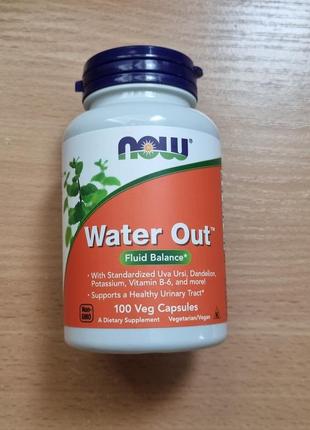 Now foods, water out, водный баланс, 100 вегетарианских капсул