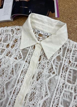 Кружевная ажурная блуза zara10 фото