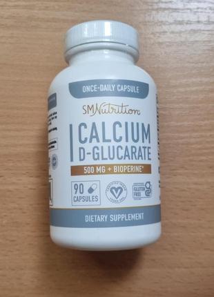 Smnutrition, d-глюкарат кальцію + біоперин, 500 мг, 90 капсул