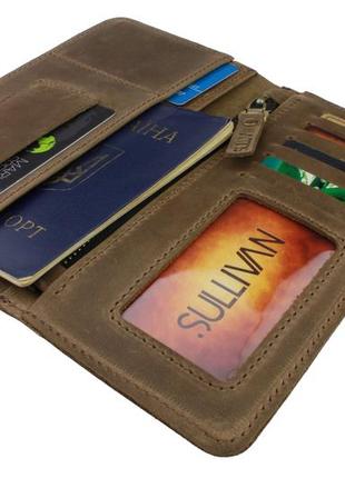 Кошелек кожаный(под паспорт) kgb26(10) оливковый