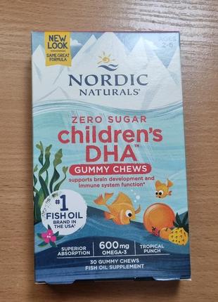 Nordic naturals, children's dha, жевательные таблетки с дгк, 600 мг омега-3, 30 таблеток