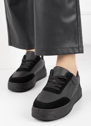 Стильные черные замшевые кроссовки кеды криперы на платформе толстой подошве модные кроссы2 фото