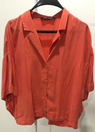 Zara свободная блузка топ 💯 % лиоцелл2 фото