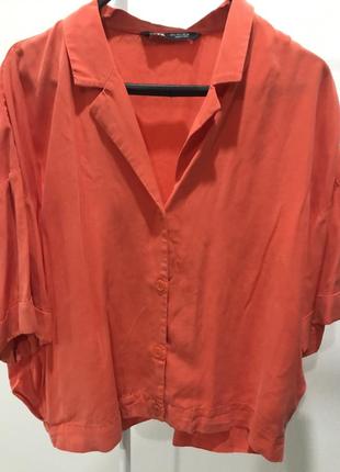 Zara свободная блузка топ 💯 % лиоцелл3 фото