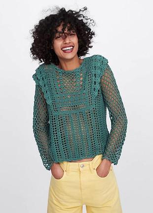 Ажурный свитерок кроше zara