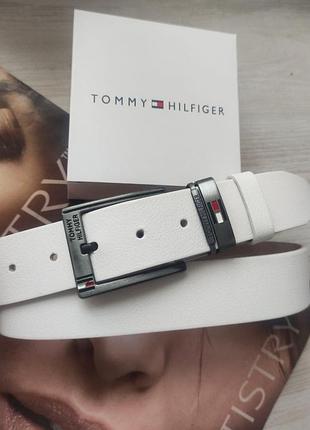 Мужской ремень tommy hilfiger белый в фирменной коробке на подарок