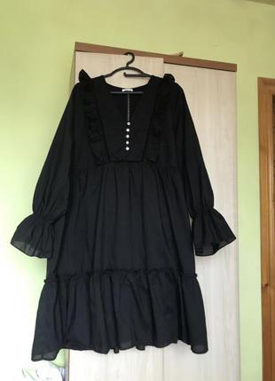 Чорна сукня claire з прошвою і мереживом zara h&m cos massimo dutti