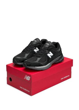 Мужские кроссовки new balance 2002 r black gray white
