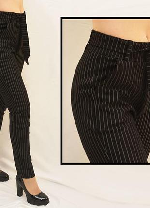 Брюки женские в полоску с карманами и поясом  kenalin лосины в полоску l-xl