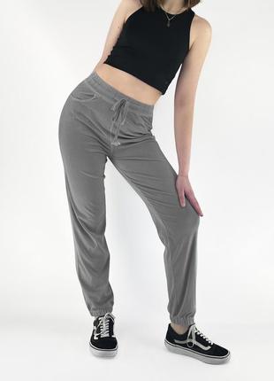 Джоггеры женские летние штаны свободные на резинке летний джинс серый цвет m/l